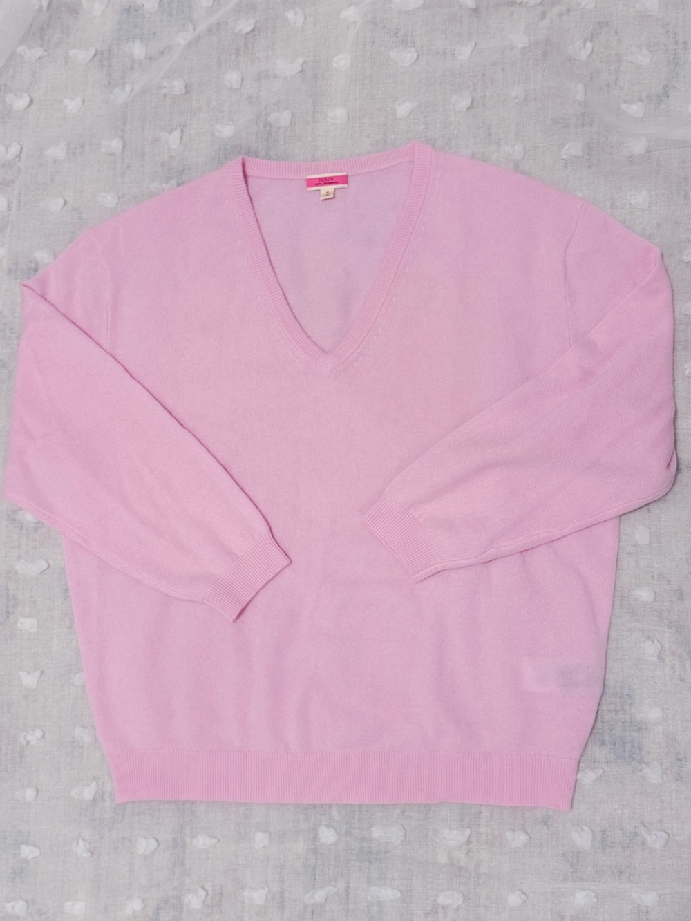 New! 100% Cashmere Soft Pink V-Neck Sweater by J Crew sz Small